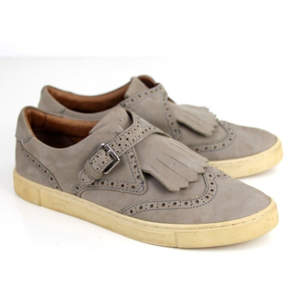 Frye GRAY GENUINE LEATHER SUEDE ROUND TOE COMFORT LOAFER FLATS SHOES Size 8.5M - Picture 8 of 12